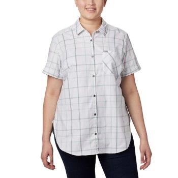 Columbia Overhemd Dames, Anytime Casual Stretch Short Sleeve Plus Size Mintgroen Gekleurd, 28NSWHFDA